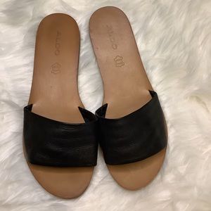 ALDO Women’s Sandal Slide Size 7 Black And Tan